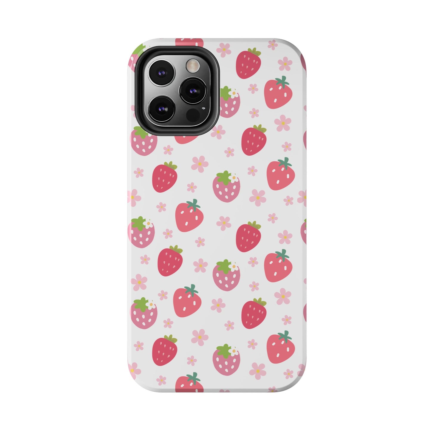 Strawberries and Daisies Tough Phone Case for iPhone and Samsung Galaxy