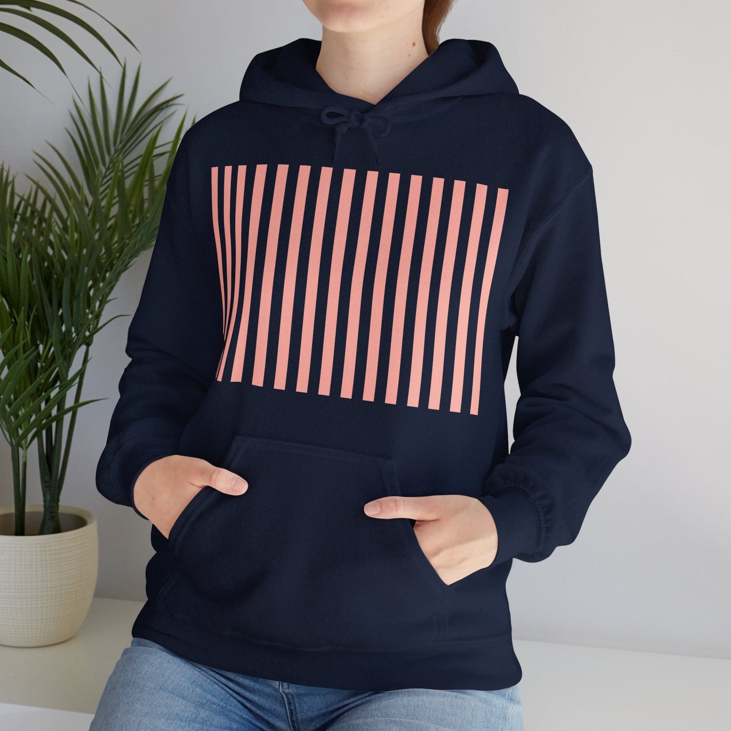 Coral Pink Stripes Hoodie - Hoodie - Kristine Celestine