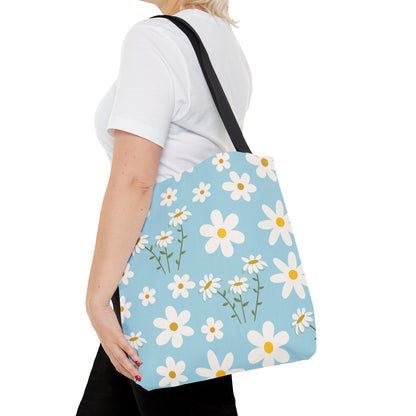 Sky Blue Daisy Tote Bag