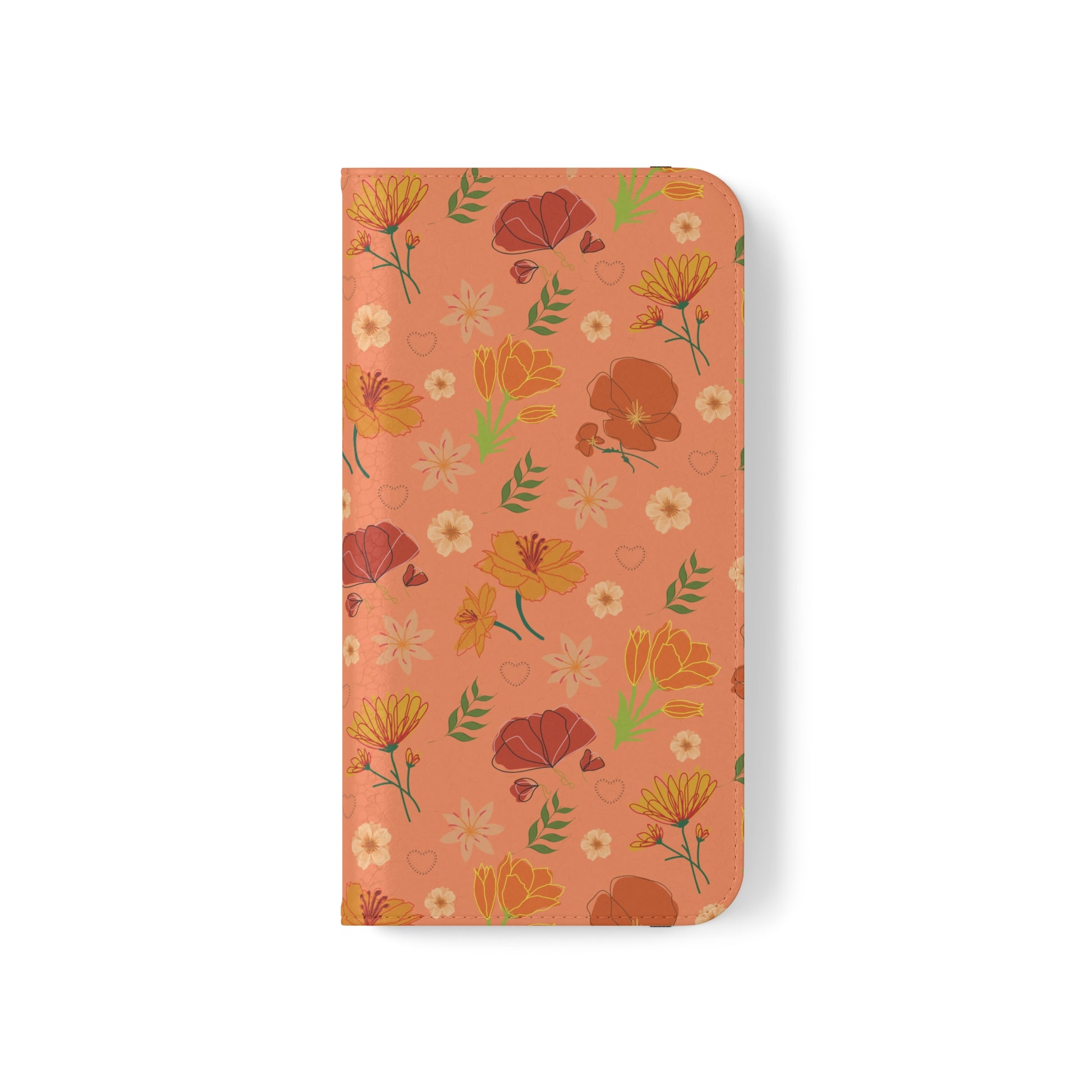 Coral Peach Meadow Flip Phone Case Cover with Pockets - Phone Case - Kristine Celestine