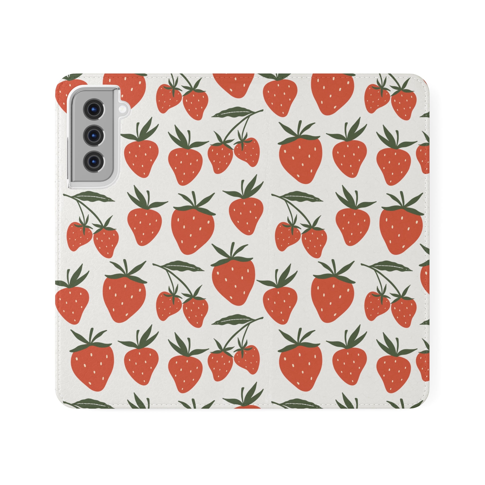 Tropical Strawberry Flip Phone Case Cover with Pockets - Phone Case - Printify - Kristine Celestine