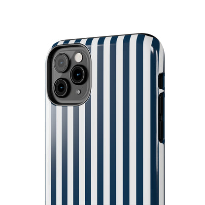 Navy Blue Stripes Tough Phone Case for iPhone and Samsung Galaxy