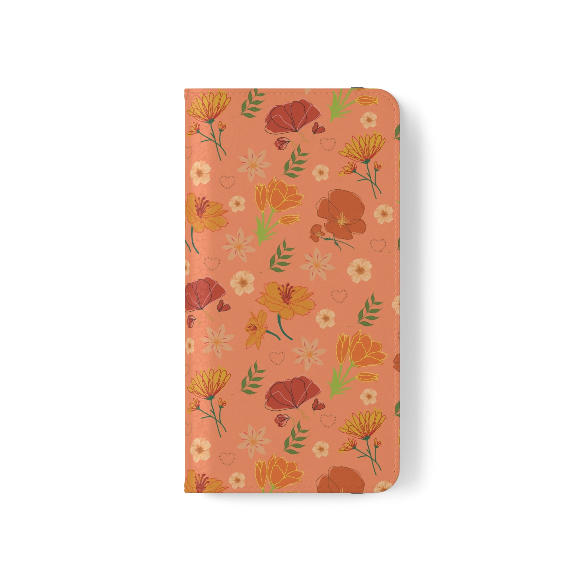 Coral Peach Meadow Flip Phone Case Cover with Pockets - Phone Case - Kristine Celestine