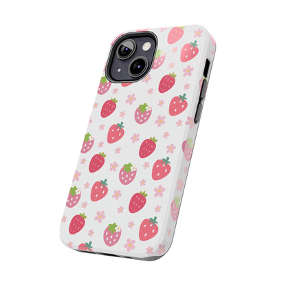 Strawberries and Daisies Tough Phone Case for iPhone and Samsung Galaxy