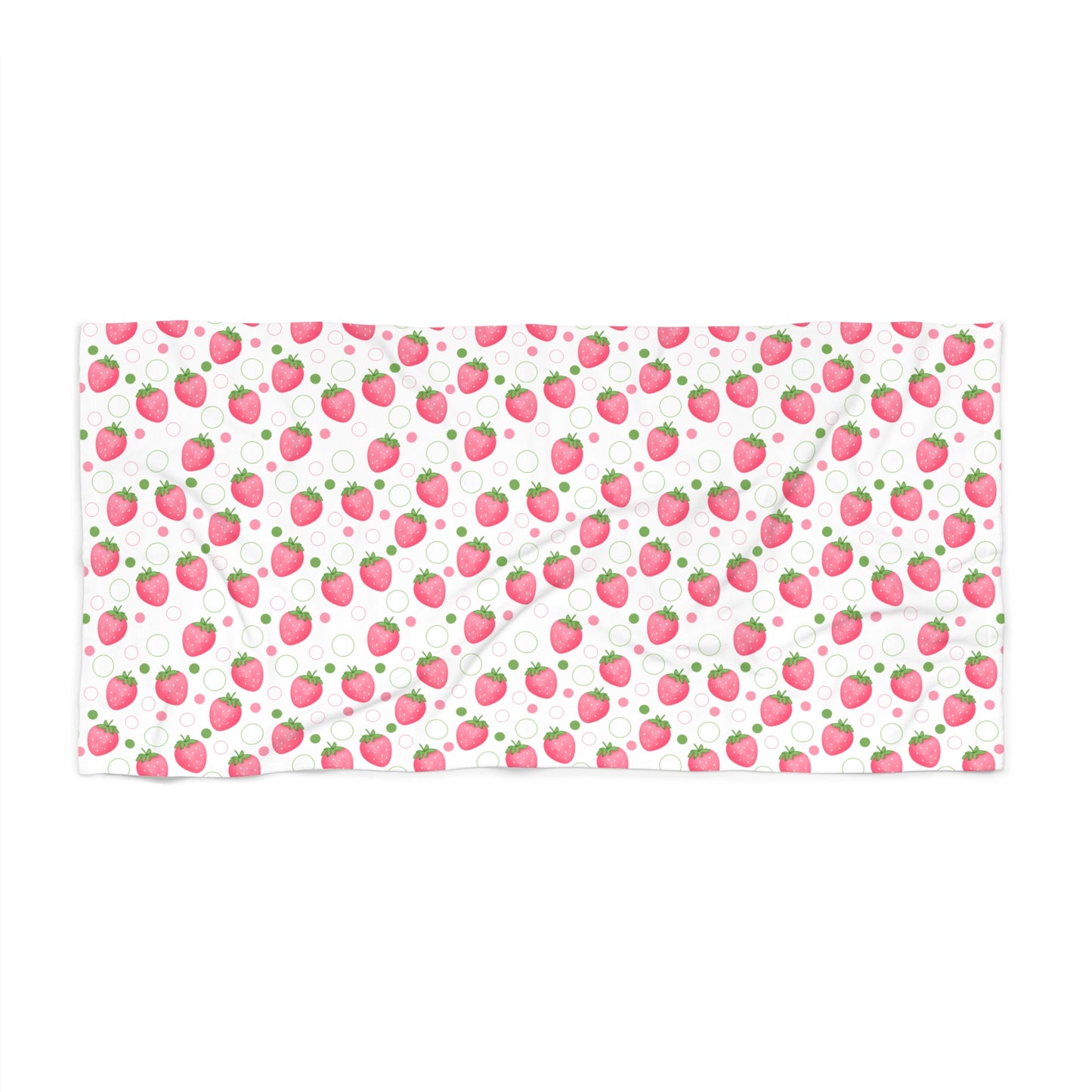 Pink Strawberry Bubbles Beach Towel