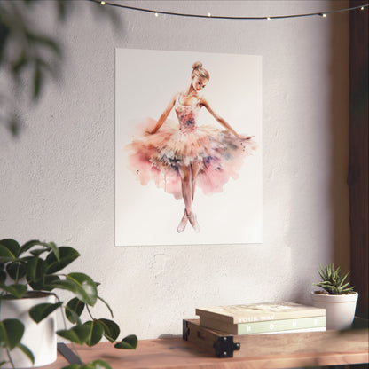 Lovely Pink Ballerina Princess Wall Art Poster (A9) - Poster - Kristine Celestine