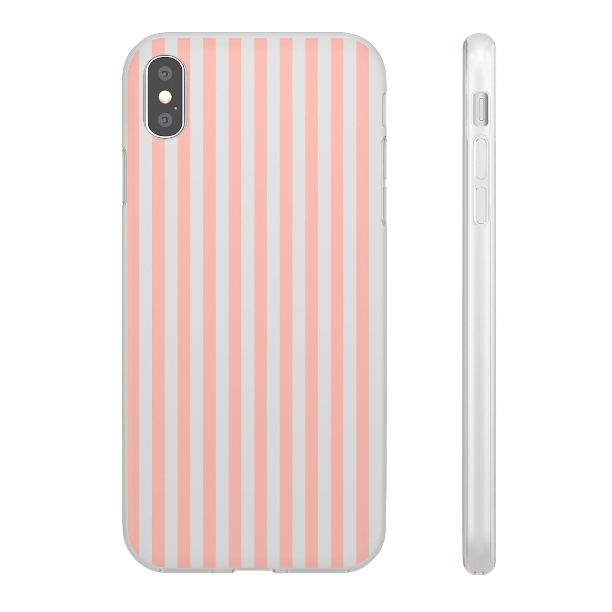 Coral Pink Stripes Flexible Phone Case iPhone Case Samsung Galaxy - Phone Case - Kristine Celestine