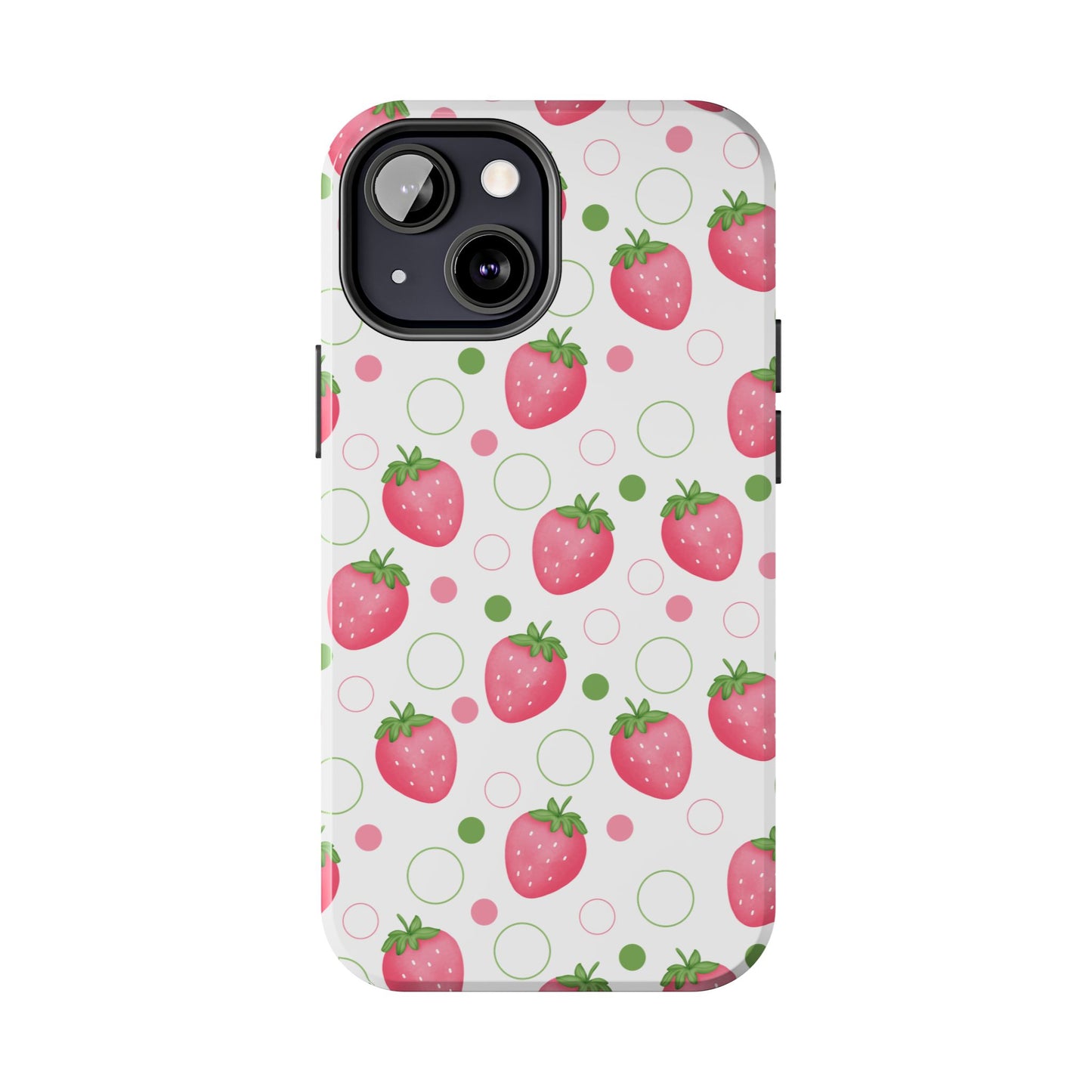 Pink Strawberry Bubbles Tough Phone Case for iPhone and Samsung Galaxy