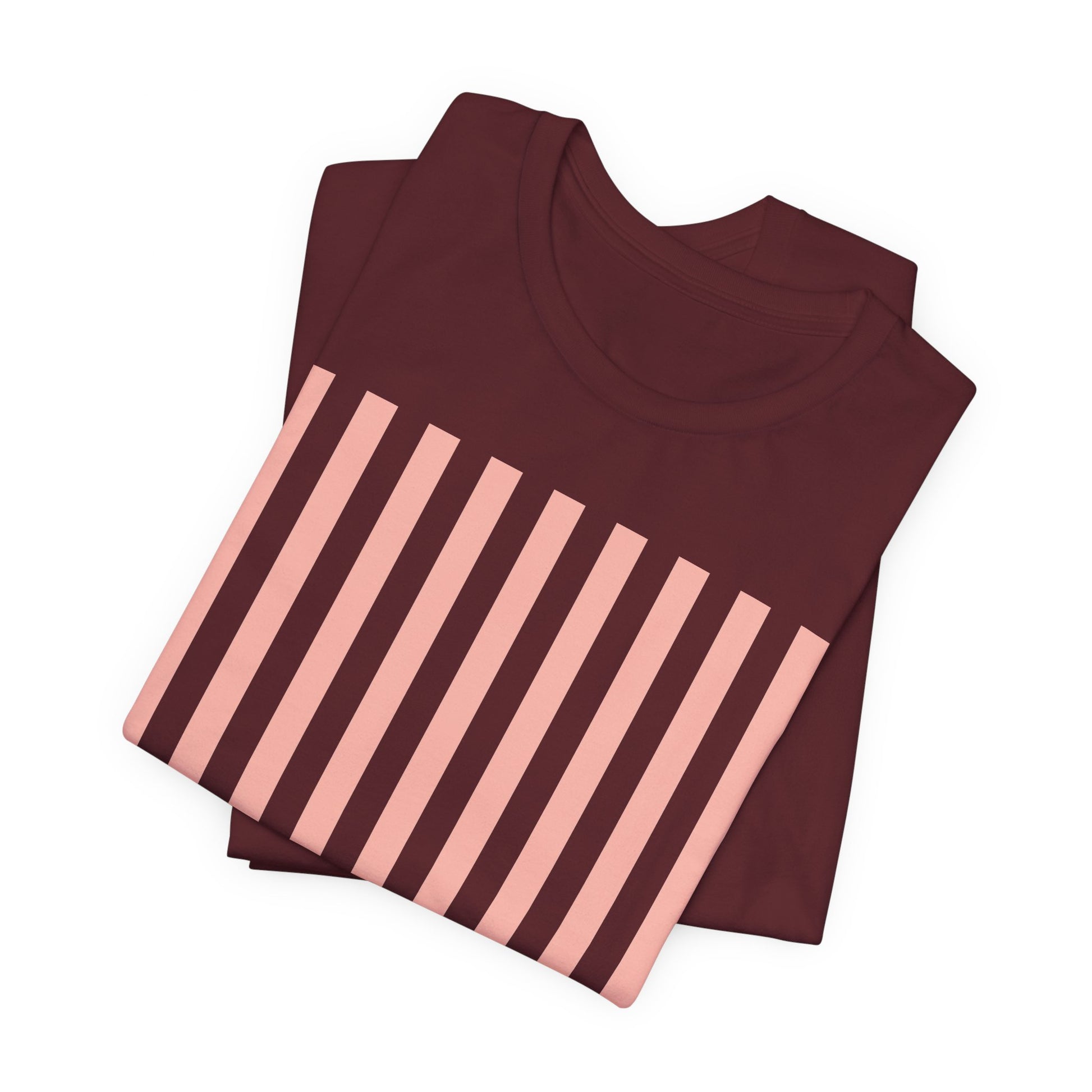 Coral Pink Stripes Shirt - T - Shirt - Kristine Celestine