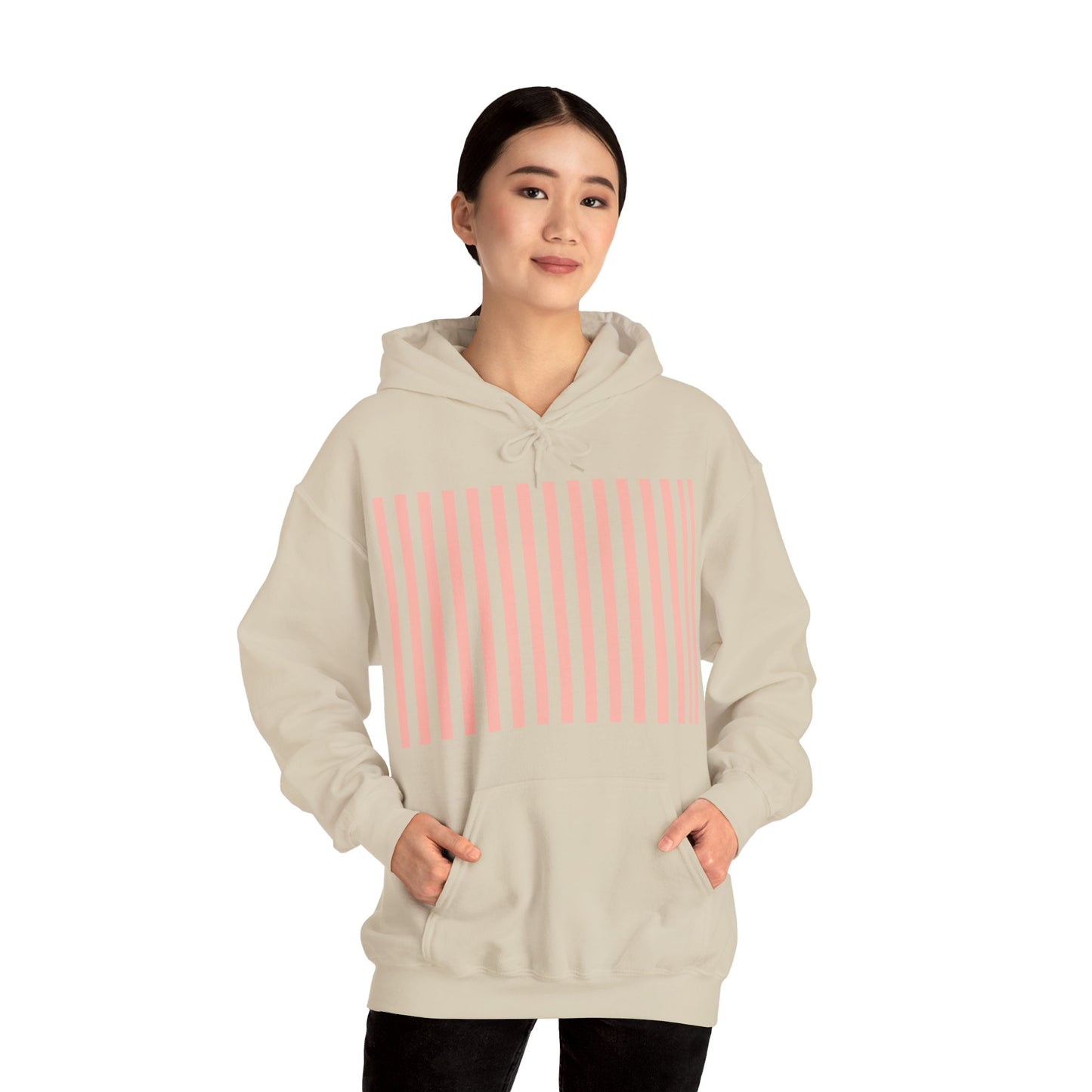 Coral Pink Stripes Hoodie - Hoodie - Kristine Celestine