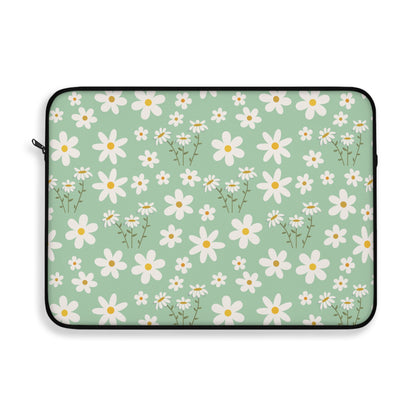 Mint Daisy Delight Laptop Sleeve Cute Daisies Laptop Pouch Green Summer Laptop Bag Sage Pistachio Green Laptop Case Spring Laptop Protector Cute Tablet Sleeve Pretty Tablet Case Adorable Tablet Pouch