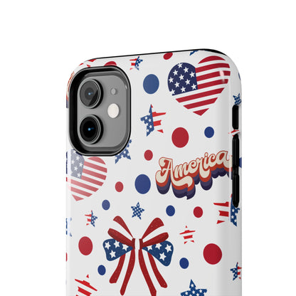 Coque de téléphone robuste America's Sweetheart and Bows pour iPhone et Samsung Galaxy