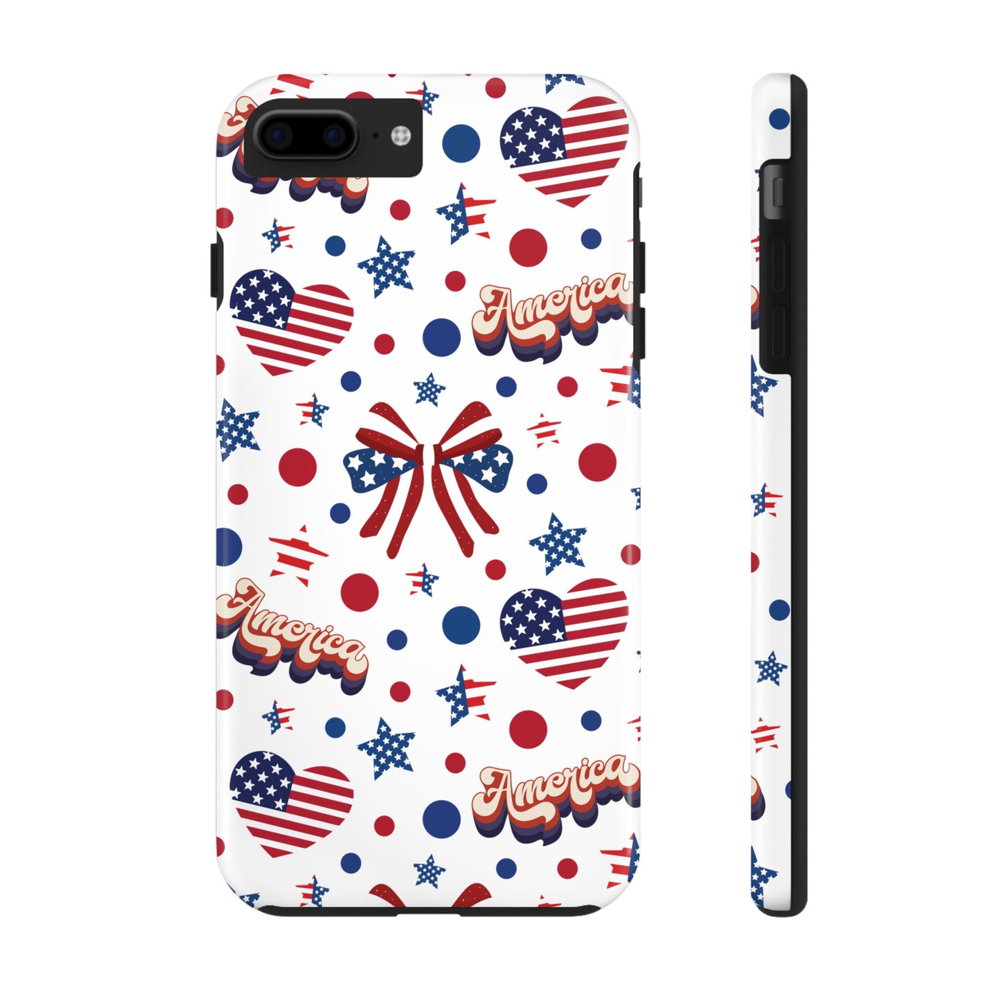 Coque de téléphone robuste America's Sweetheart and Bows pour iPhone et Samsung Galaxy