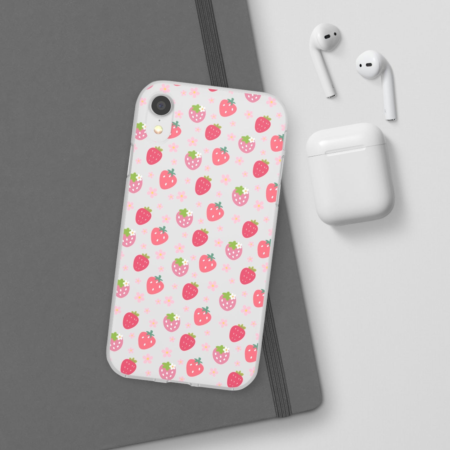 Strawberries and Daisies Flexible Phone Case iPhone Case Samsung Galaxy - Phone Case - Kristine Celestine