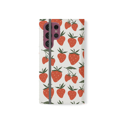 Tropical Strawberry Flip Phone Case Cover with Pockets - Phone Case - Kristine Celestine