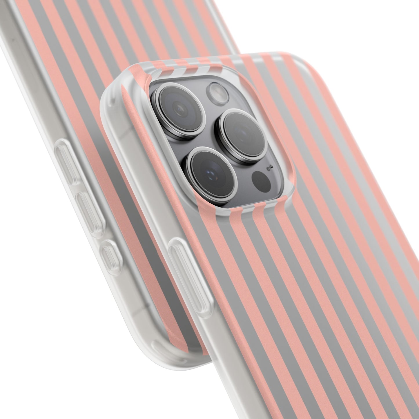 Coral Pink Stripes Flexible Phone Case iPhone Case Samsung Galaxy - Phone Case - Kristine Celestine