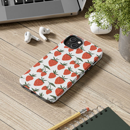 Tropical Strawberry Tough Phone Case for iPhone and Samsung Galaxy