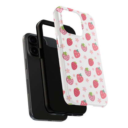 Strawberries and Daisies Tough Phone Case for iPhone and Samsung Galaxy