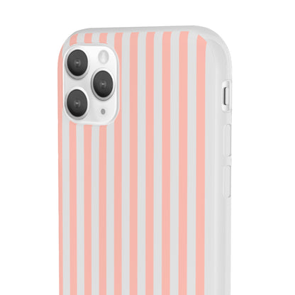 Coral Pink Stripes Flexible Phone Case iPhone Case Samsung Galaxy - Phone Case - Kristine Celestine