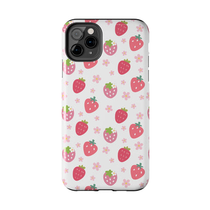 Strawberries and Daisies Tough Phone Case for iPhone and Samsung Galaxy