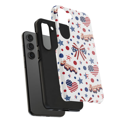 Coque de téléphone robuste America's Sweetheart and Bows pour iPhone et Samsung Galaxy