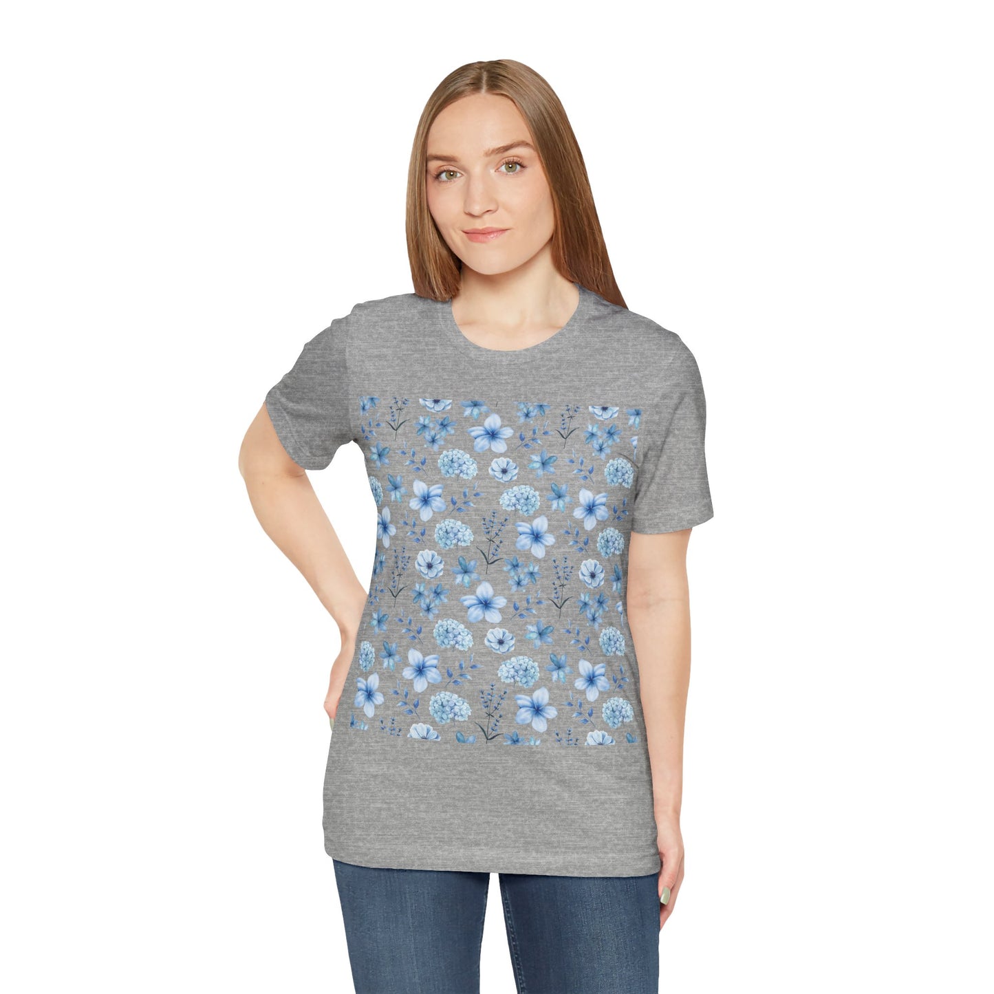 Snowy Blue Flowers T - Shirt - T - Shirt - Kristine Celestine