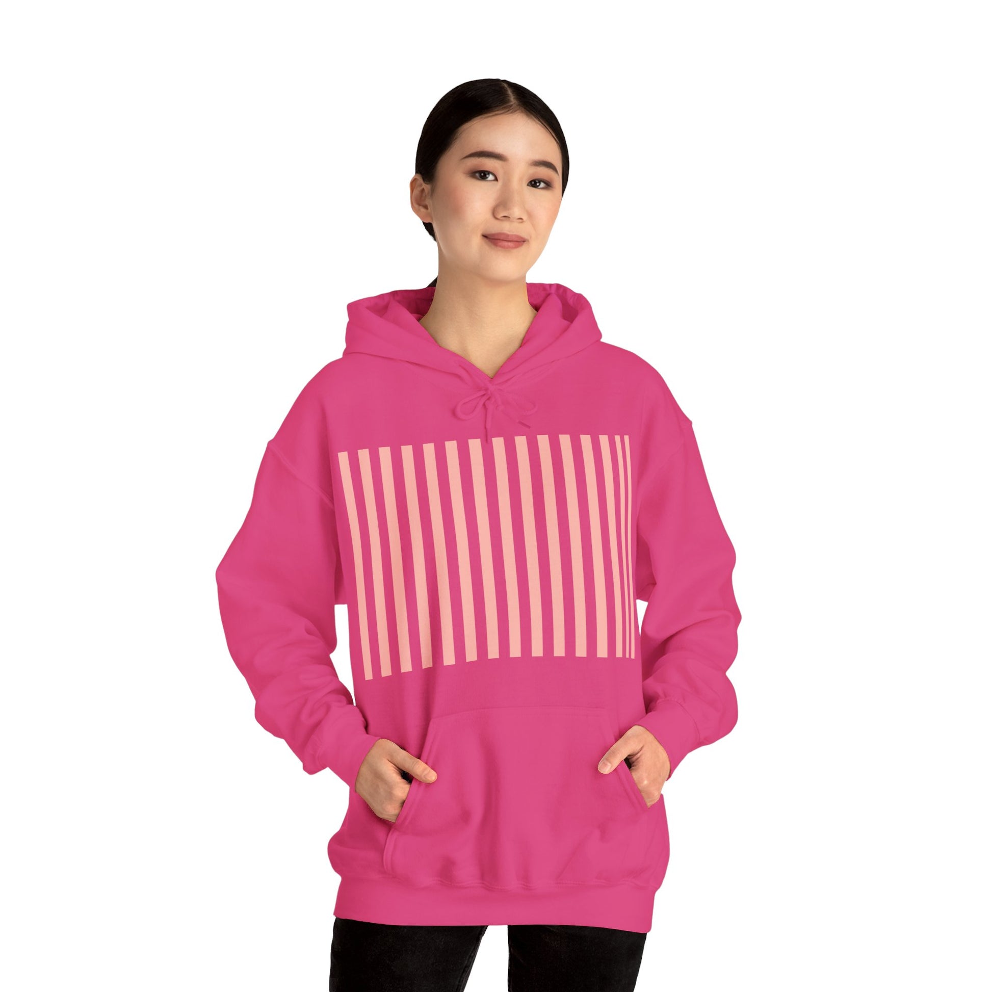 Coral Pink Stripes Hoodie - Hoodie - Kristine Celestine