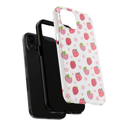 Strawberries and Daisies Tough Phone Case for iPhone and Samsung Galaxy