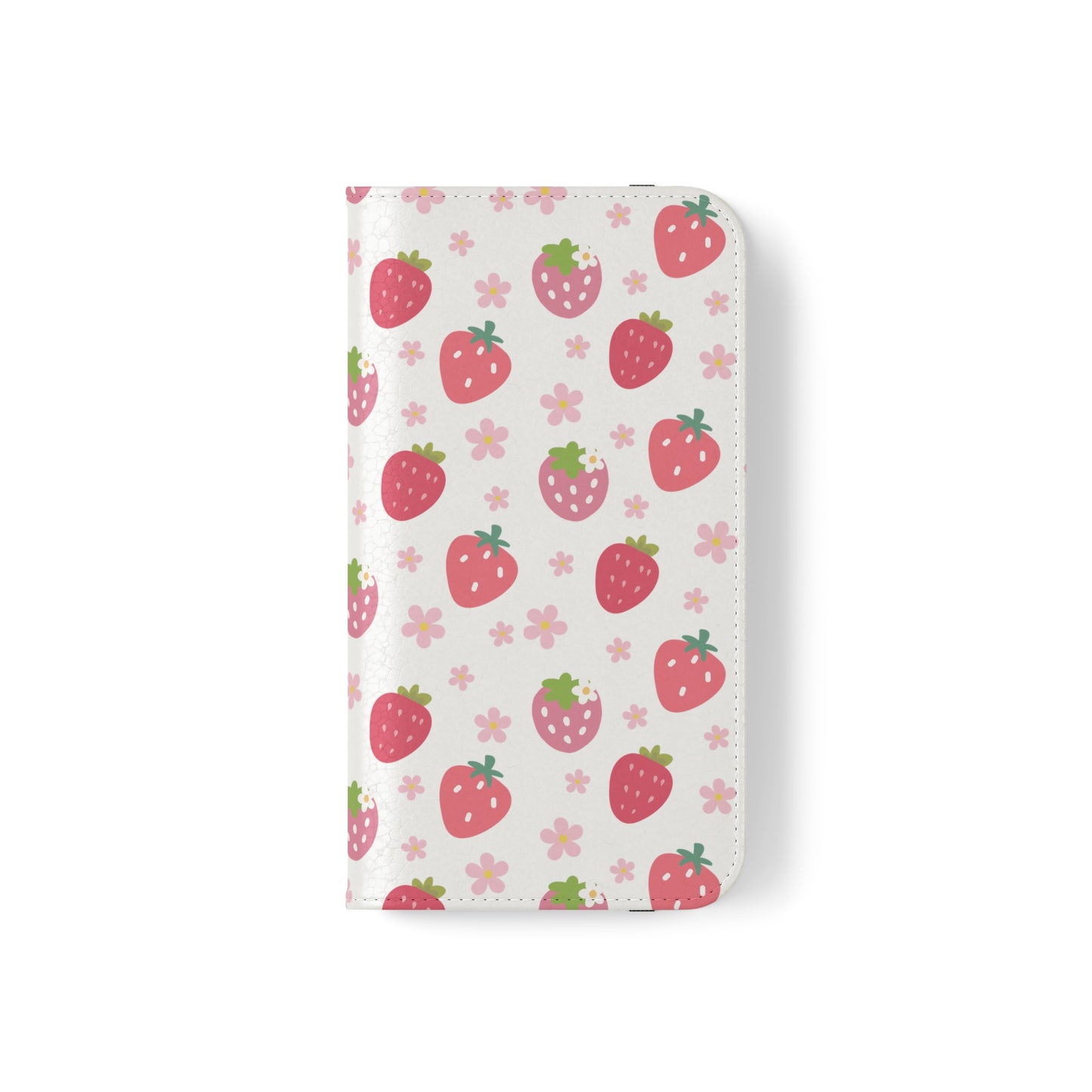 Strawberries and Daisies Flip Phone Case Cover with Pockets - Phone Case - Kristine Celestine