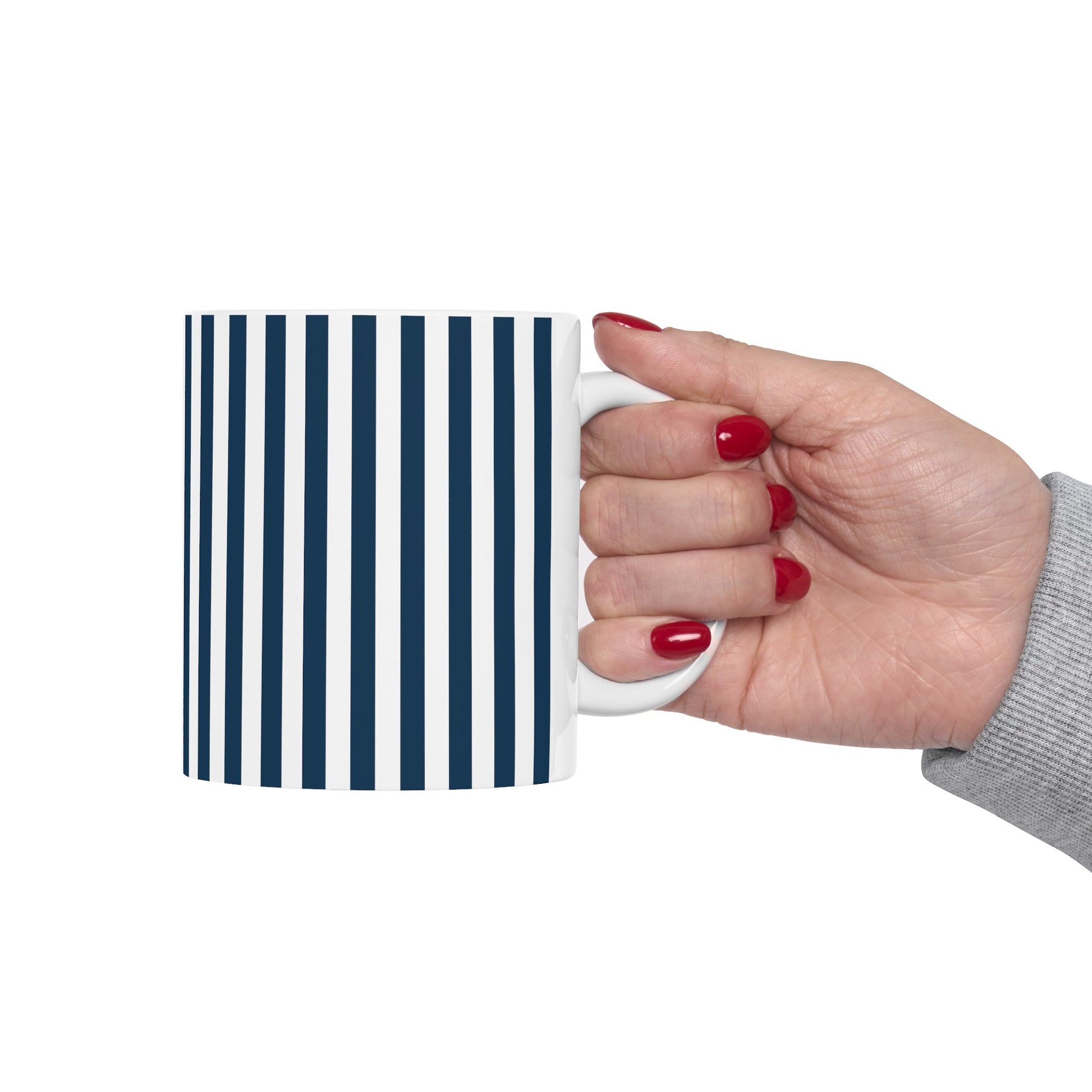 Navy Blue Stripes Mug - Mug - Kristine Celestine