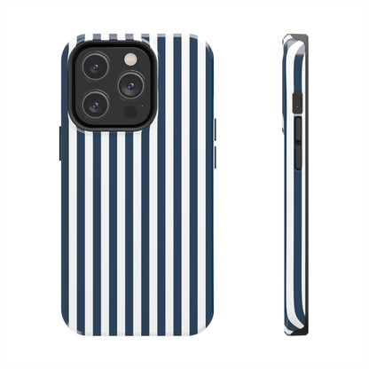 Navy Blue Stripes Tough Phone Case for iPhone and Samsung Galaxy