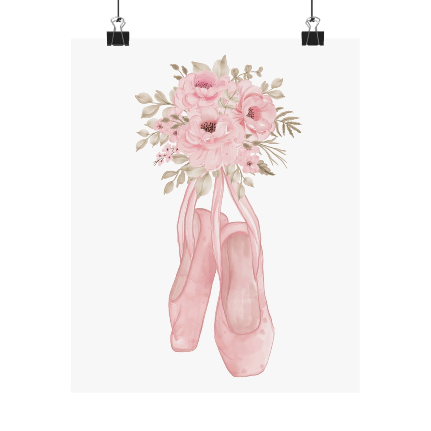 Floral Ballerina Shoes Wall Art Decor - Poster - Kristine Celestine