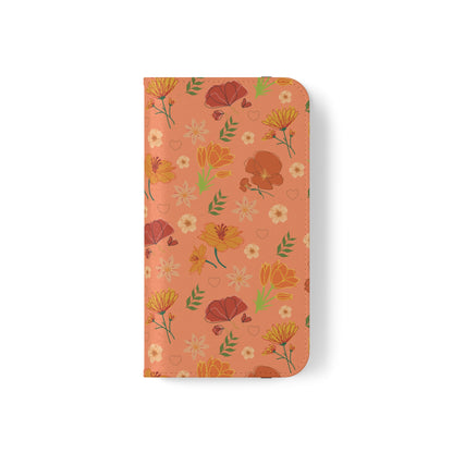 Coral Peach Meadow Flip Phone Case Cover with Pockets - Phone Case - Kristine Celestine