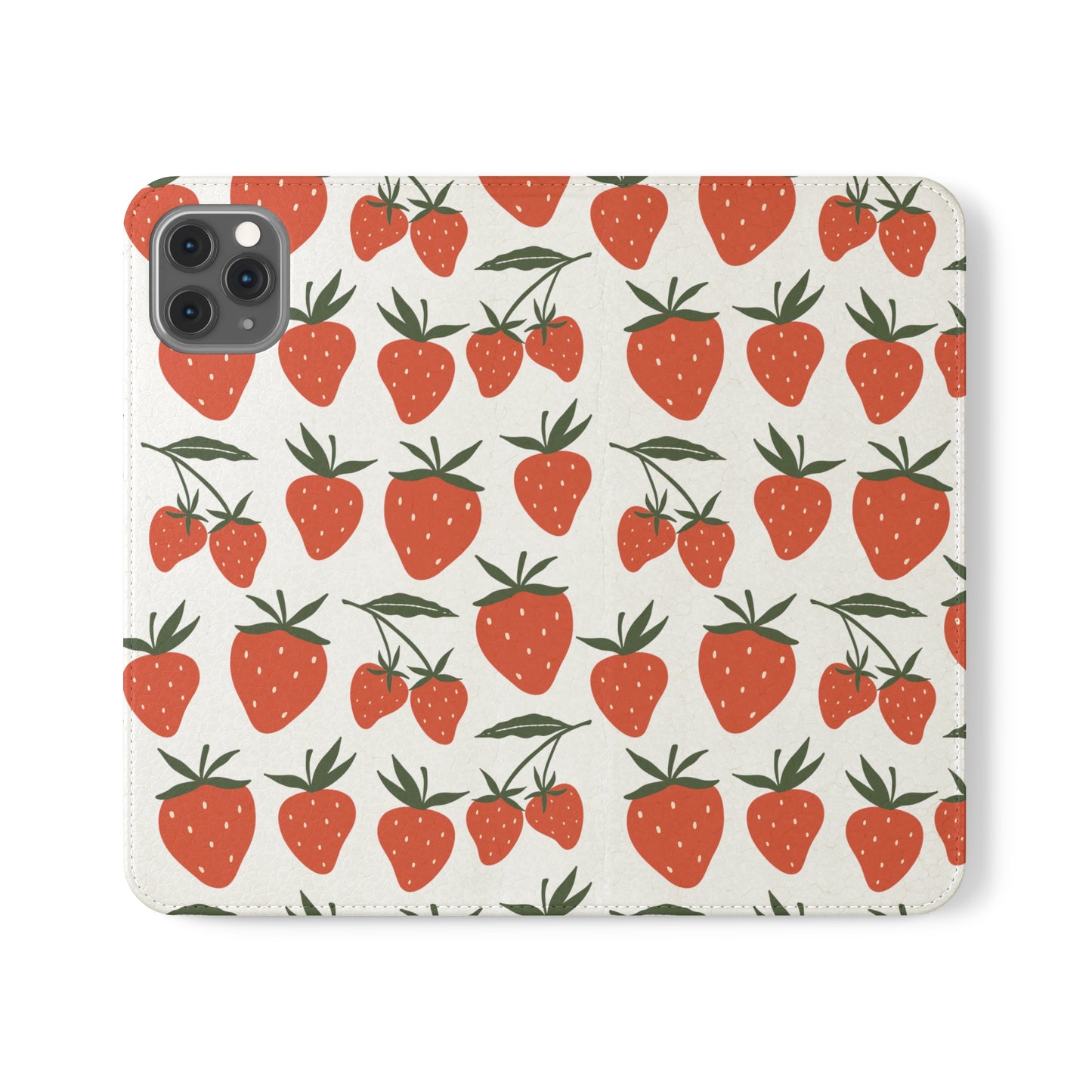 Tropical Strawberry Flip Phone Case Cover with Pockets - Phone Case - Printify - Kristine Celestine