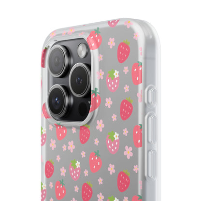 Strawberries and Daisies Flexible Phone Case iPhone Case Samsung Galaxy - Phone Case - Kristine Celestine