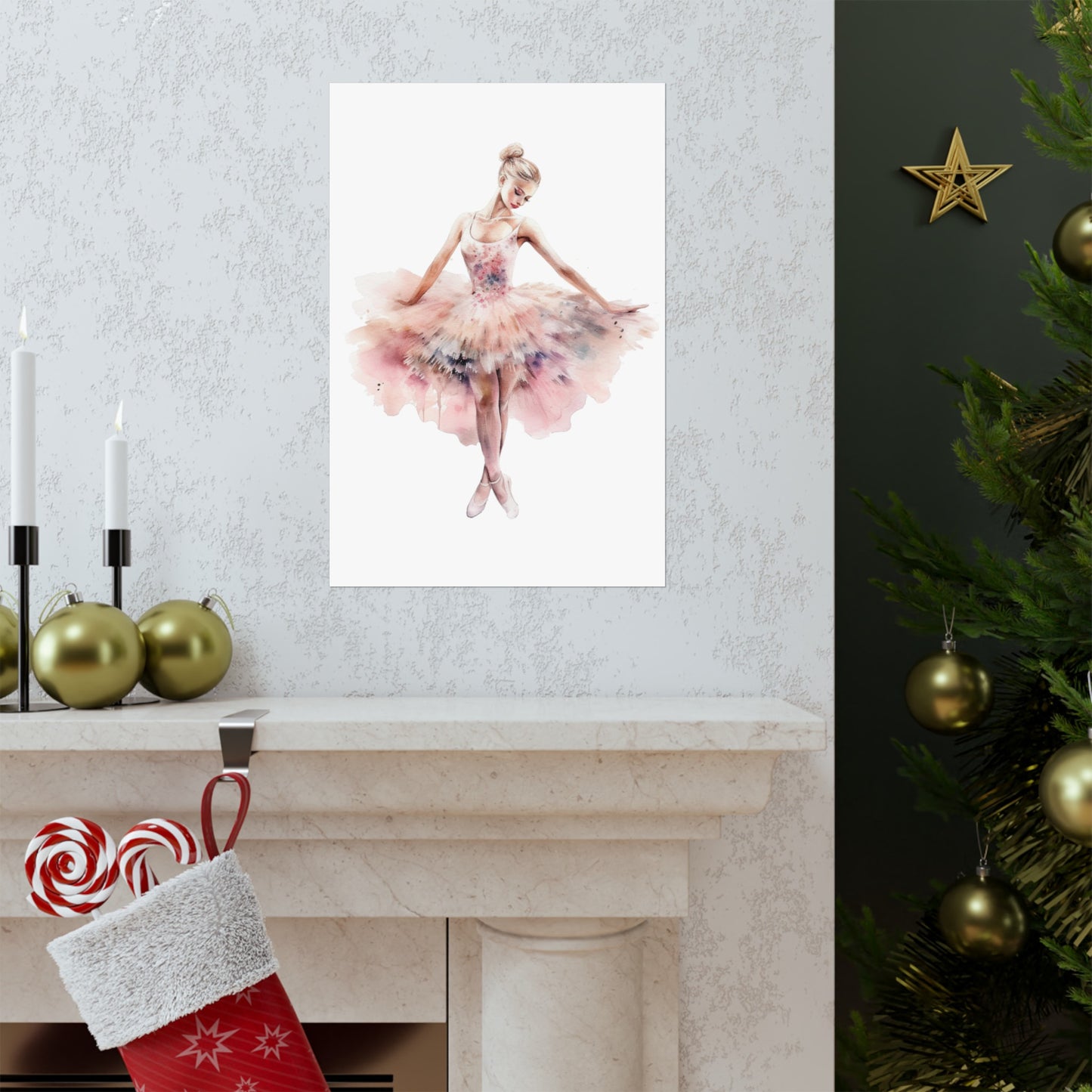 Lovely Pink Ballerina Princess Wall Art Poster (A9) - Poster - Kristine Celestine