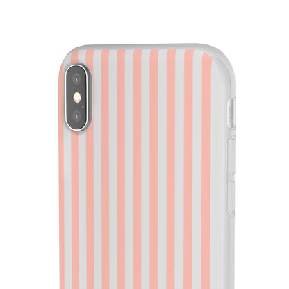 Coral Pink Stripes Flexible Phone Case iPhone Case Samsung Galaxy - Phone Case - Kristine Celestine