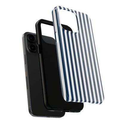 Navy Blue Stripes Tough Phone Case for iPhone and Samsung Galaxy