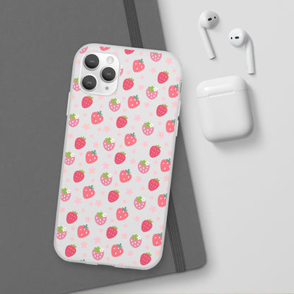 Strawberries and Daisies Flexible Phone Case iPhone Case Samsung Galaxy - Phone Case - Kristine Celestine