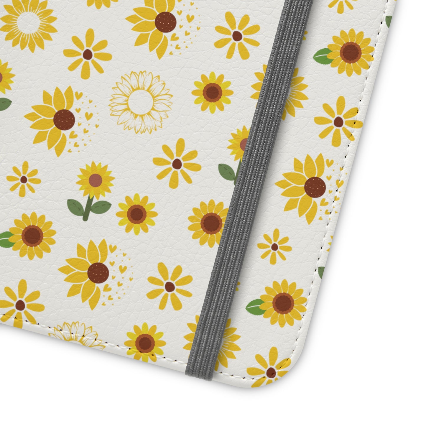 Sunflower Burst Flip Phone Case Cover with Pockets - Phone Case - Kristine Celestine