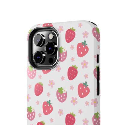 Strawberries and Daisies Tough Phone Case for iPhone and Samsung Galaxy