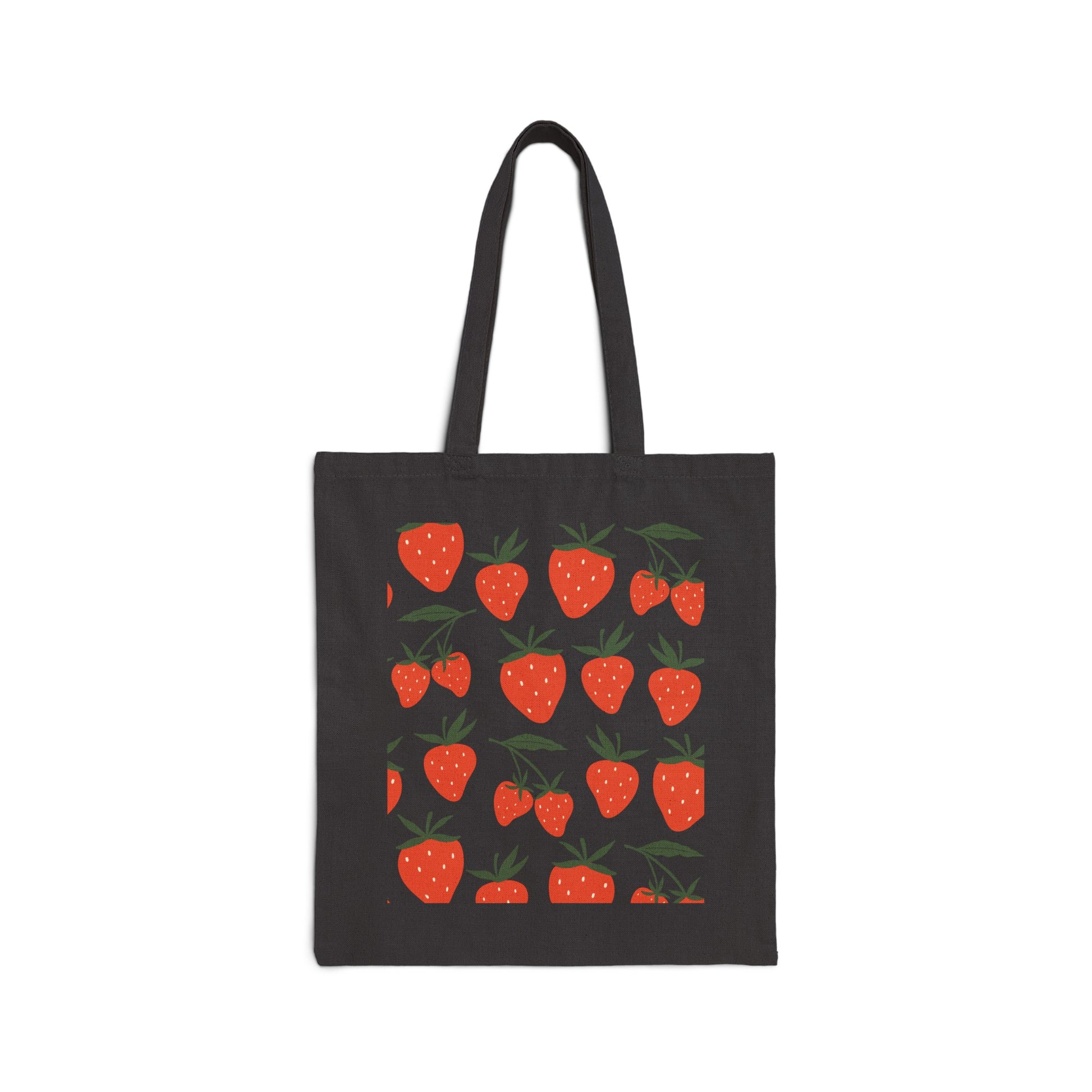 Tropical Strawberry Cotton Canvas Tote Bag - Bags - Kristine Celestine