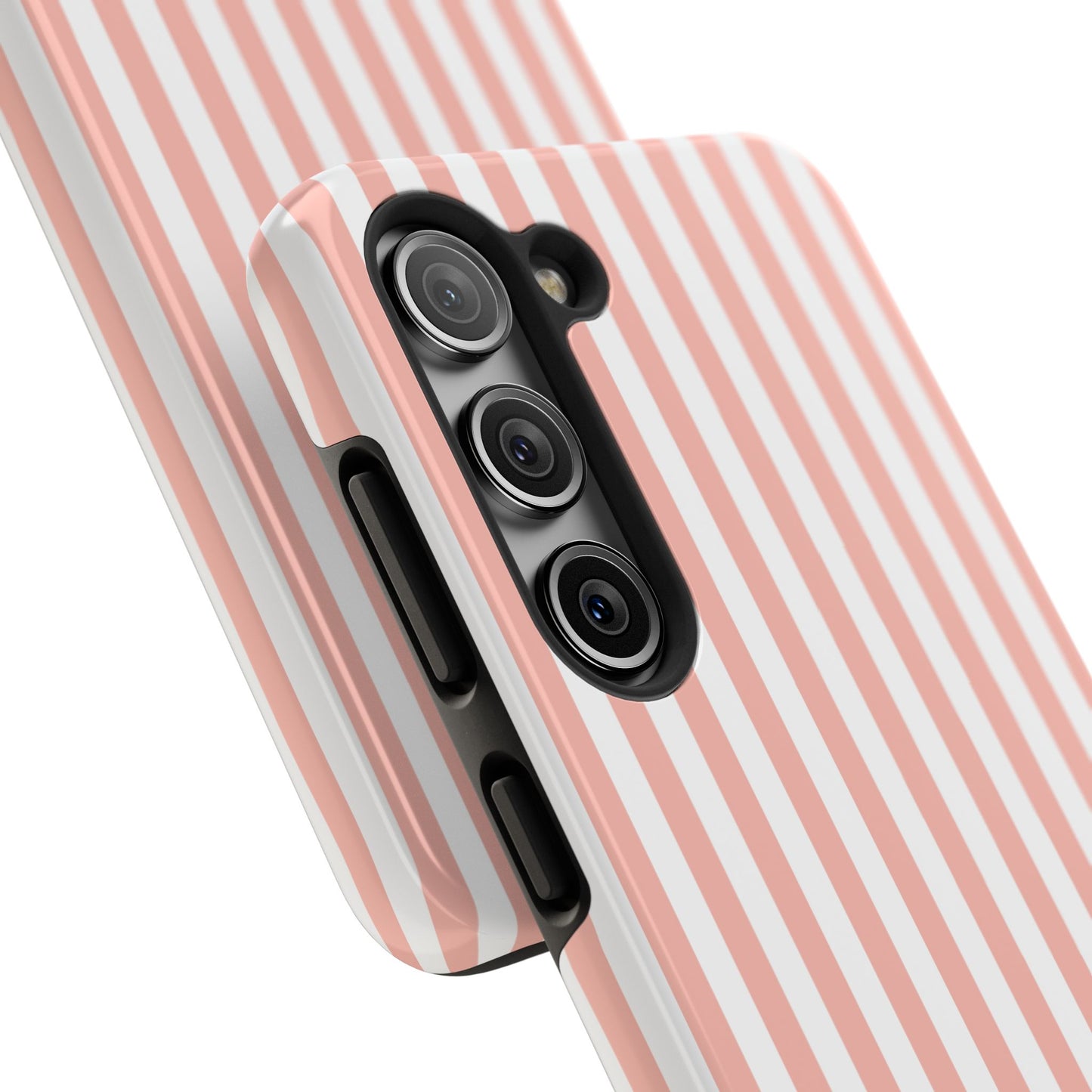 Coral Pink Stripes Tough Phone Case for iPhone and Samsung Galaxy