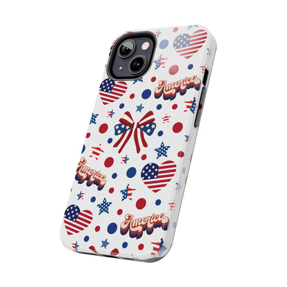 Coque de téléphone robuste America's Sweetheart and Bows pour iPhone et Samsung Galaxy