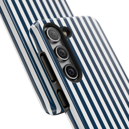 Navy Blue Stripes Tough Phone Case for iPhone and Samsung Galaxy