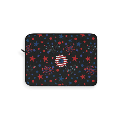 Starry Night America Laptop Sleeve USA Fireworks Laptop Pouch Red Whtie and Blue Summer Laptop Bag Laptop Case Spring Laptop Protector Cute Tablet Sleeve Pretty Tablet Case Adorable Tablet Pouch