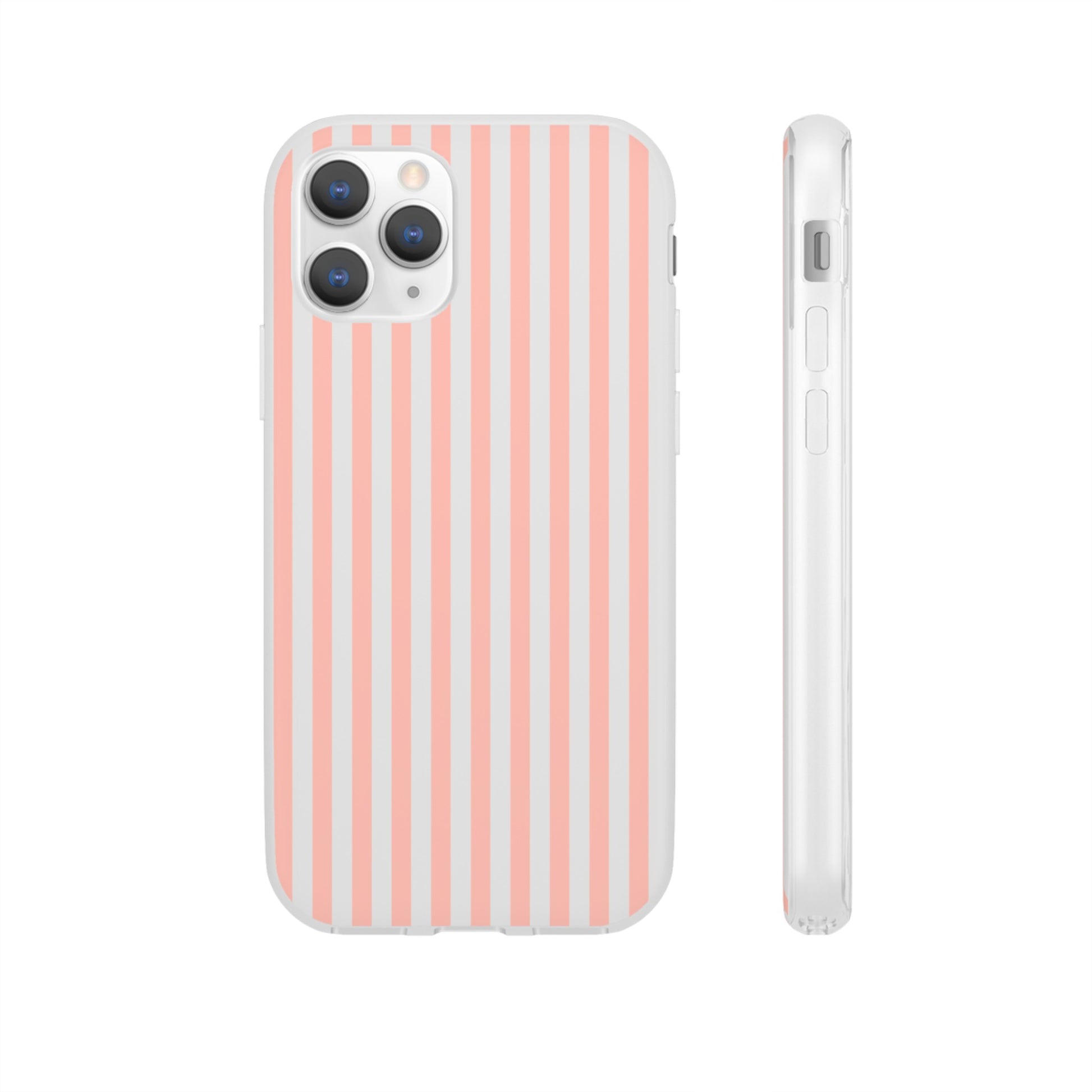 Coral Pink Stripes Flexible Phone Case iPhone Case Samsung Galaxy - Phone Case - Kristine Celestine