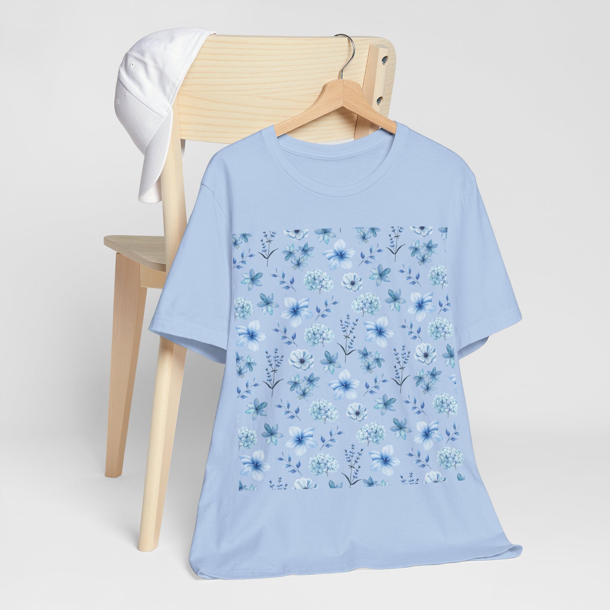 Snowy Blue Flowers Unisex Shirt - T - Shirt - Printify - Kristine Celestine