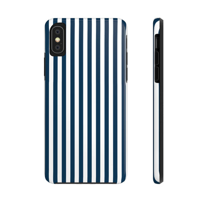 Navy Blue Stripes Tough Phone Case for iPhone and Samsung Galaxy