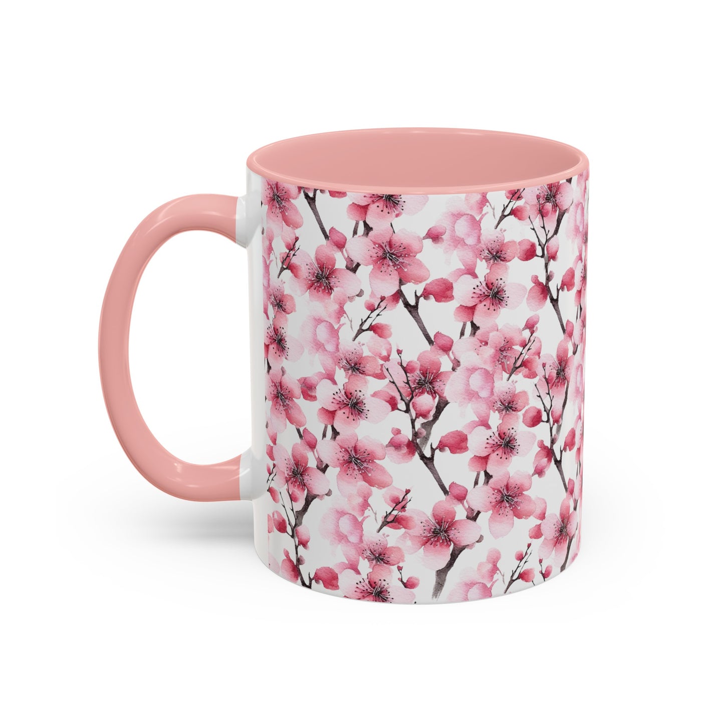 Pink Flower Lattice Accent Mug (vD) - Mug - Kristine Celestine